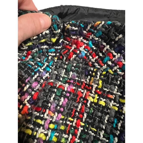 Ann Taylor Loft Tweed Black Colorful Mini Straight Pencil Skirt Size 6 - Picture 2 of 9